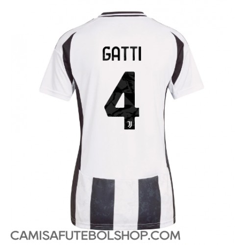 Camisa de time de futebol Juventus Federico Gatti #4 Replicas 1º Equipamento Feminina 2024-25 Manga Curta